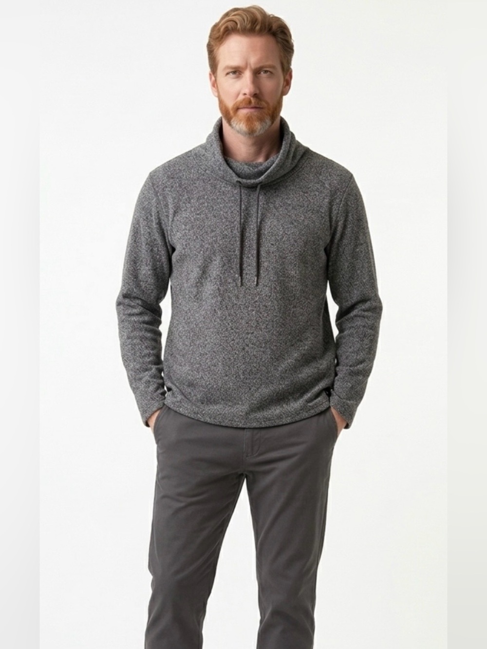 Civil Society Men’s Charcoal Gray Drawstring Funnel-Neck Pullover